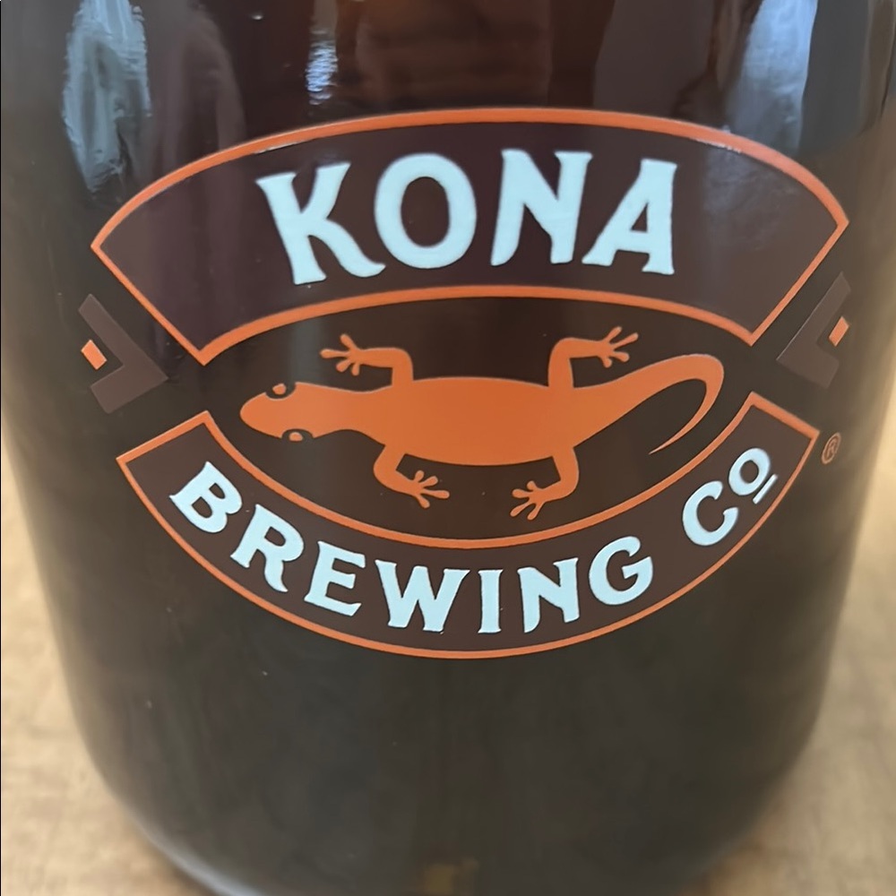 Kona Brewing Co. 64 ounce amber glass growler